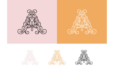 Monogramme triangulaire en forme de A, motif abstrait élégant.