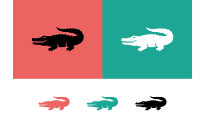 Design del logo di un coccodrillo, grafica astratta.