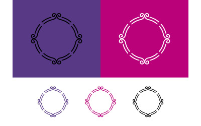 Decoratieve ronde lijst met sierlijke, elegante randen en krullen.