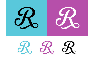 Elegant logo met de letter R in sierlijke lijnen.