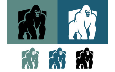 Design del logo di un gorilla, grafica astratta.