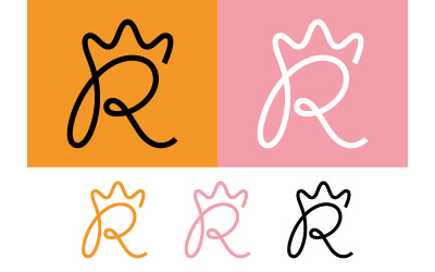 Hjärta r-logotyp med korall bakgrundsdesign.