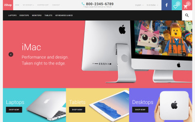 "IShop OpenCart Template" - адаптивний OpenCart шаблон №57539