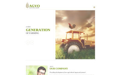 Modello di sito Web reattivo per l&amp;#39;agricoltura