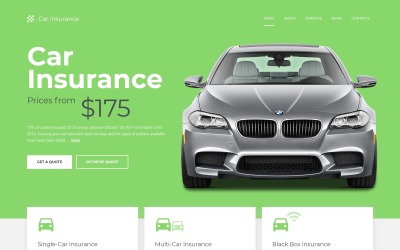 Plantilla de sitio web receptivo de seguros de automóvil