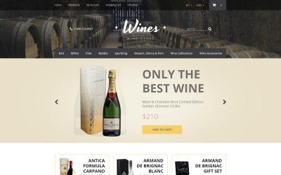 Reszponzív Wines OpenCart sablon 57580