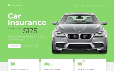 Template Web Flexível para Sites de Seguro de Carros №57558