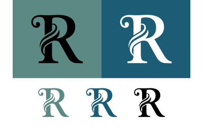Elegant monogramembleem met de letter R als decoratief logo.