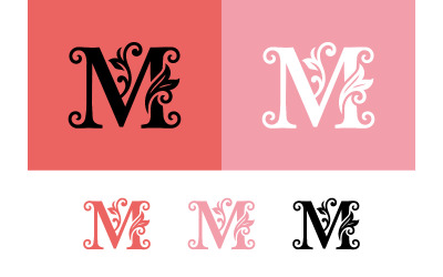 Design dell&amp;#39;emblema vintage con monogramma &amp;quot;m&amp;quot;.