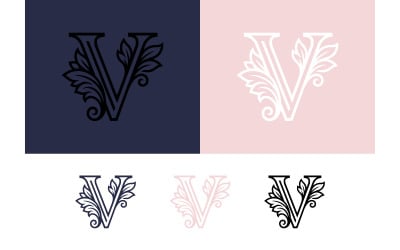 Monogrammi decorati con elementi floreali per loghi.