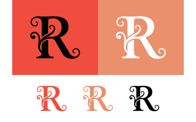 Sierlijk monogramembleem met de letter R, decoratief logo.