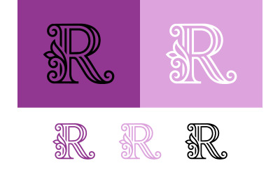 Logo stilizzato con la lettera R e dettagli a forma di foglia, di colore viola.