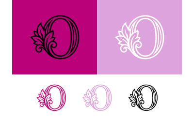 Elegant monogram met de letter O en een decoratief bladaccent.