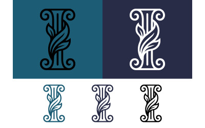 De letter i met rank- en bladmotief voor logo&amp;#39;s.