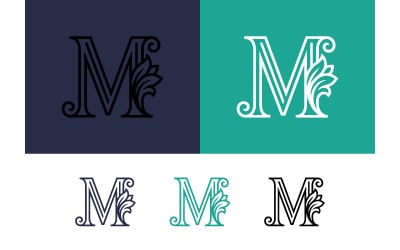 Logo décoratif en forme de lettre m avec des accents floraux.