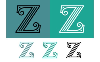 青色字母 Z 标志，带有卷轴元素。