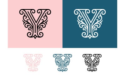 Logo monogramma con la lettera Y decorata.