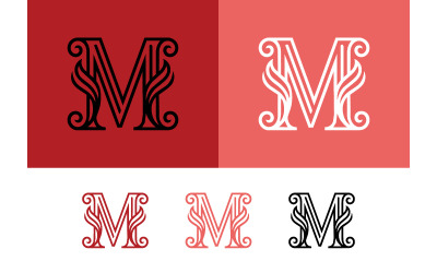 Logo unico con la lettera M e un motivo floreale ondulato.