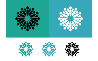 Blauw en turquoise geometrisch sterrenpatroon.