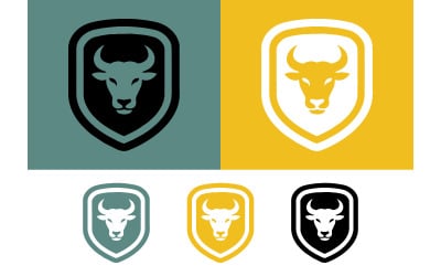 Emblema a forma di testa di toro, design grafico.