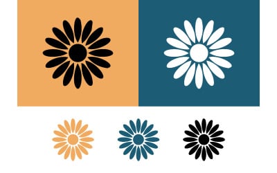 Icônes de fleurs de marguerite sur fonds colorés.