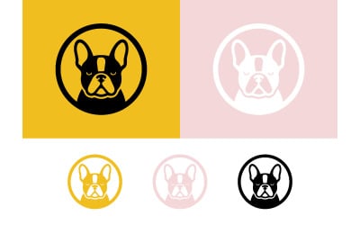 宠物品牌标志，图案为法国斗牛犬圆形。