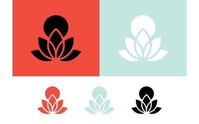 Logo de fleur de lotus, icône sereine de bien-être.