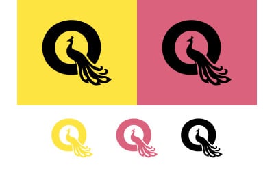Logo met een pauw op de letter Q voor huisstijl.