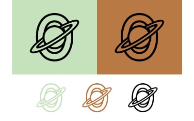Planet Saturn logo icon space cosmic theme.