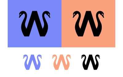 Svan bokstaven w logotyp design grafiskt djur.