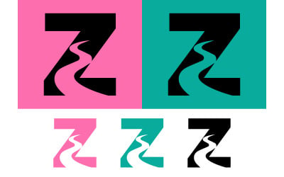 Letra Z com elemento gráfico de rio.