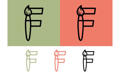 Conception du logo en forme de lettre F avec un pinceau.