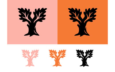Elemento de design de árvore estilizada com galhos.