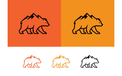 Logo-icoon van een beer met bergen.
