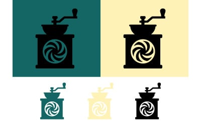 Élément graphique illustrant un moulin à café.
