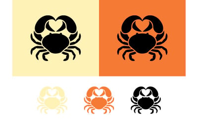 Abstract logo-ontwerp met krabbenharen en -klauwen.