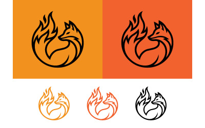 Concept graphique d&amp;#39;élément de design de logo de feu de renard.