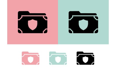 Folder security icon pink blue black.