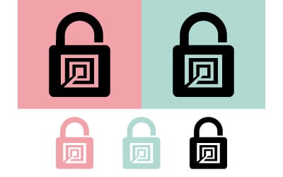 Padlock icon abstract pattern technology access.