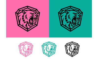 Logo s emblémem hlavy šavlozubého tygra.