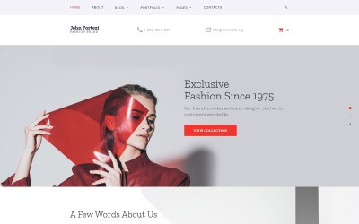 Джон Фортезі - Елегантний модний одяг, багатосторінковий HTML-шаблон веб-сайту