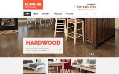 Flooring - Plantilla de sitio web HTML limpio y receptivo para muebles