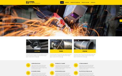 Industriële responsieve websitesjabloon