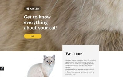 Modelo de página de destino responsiva de gato