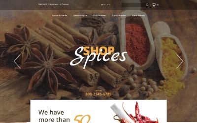 Responsive Spices Shop OpenCart Template #57681