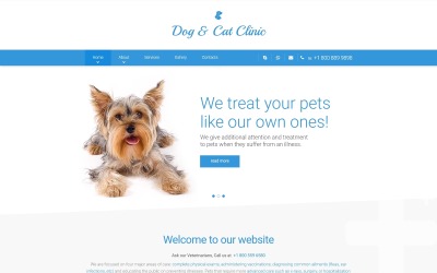 Responsivt Dog Cat Clinic Hemsidemall #57690