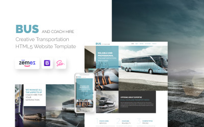 Responsywny szablon strony www Bus and Coach Hire #57680
