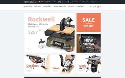 Reszponzív Tools Store OpenCart sablon 57634