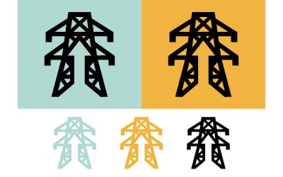 Pictogram van een hoogspanningsmast.