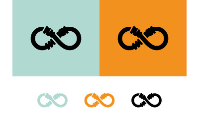 Symbole de l&amp;#39;infini composé de câbles électriques.